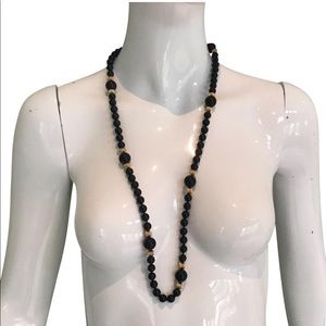 14K gold and real onyx necklace